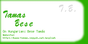 tamas bese business card